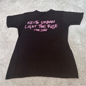 Keith Urban Light The Fuse 2013 Concert Tour Black T Shirt 2 Sided Size Small